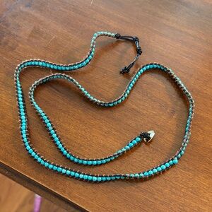 Turquoise and Brown Beaded Bracelet